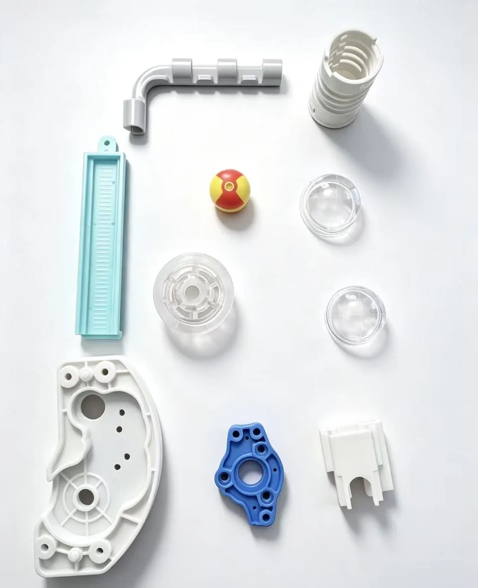 Mixed small molded housings and components