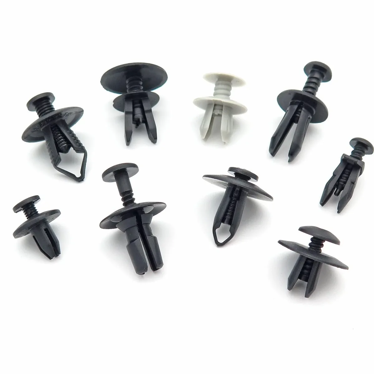Custom molded plastic clips and fasteners